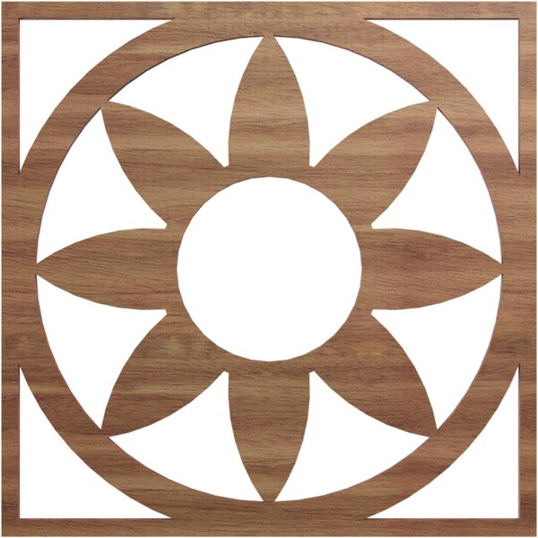 Ekena Millwork Blume Wood Fretwork Pierced Ceiling Medallion, Walnut, 16"OD x 5 1/2"ID x 1/4"T CMWP16X16X0250BLWA - main